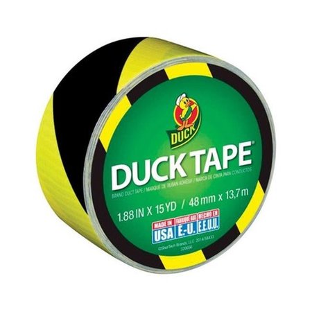 DUCK BRAND Duck 283972 Tape in Yellow & Black Stripe Design 4592903